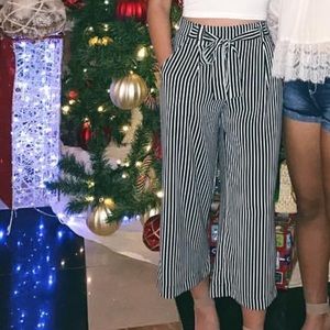 Zara Striped Culottes Pants
